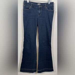 J.Jill Flare Leg Dark Wash Stretch Womens 2 Blue Jean Denim EUC Preppy Low Rise